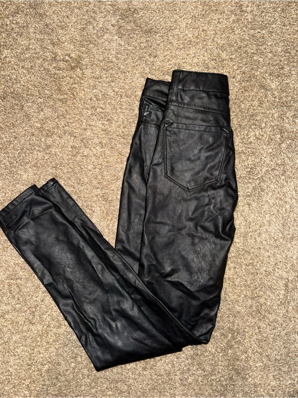 KanCan Black Skinny Faux Leather Jeans